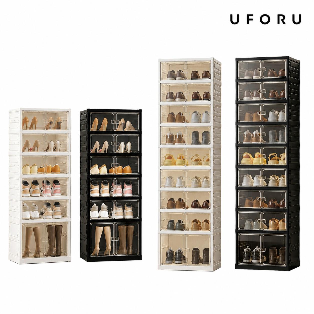 Shoe Box Display - Installation-Free Foldable Shoe Rack Stackable Plastic