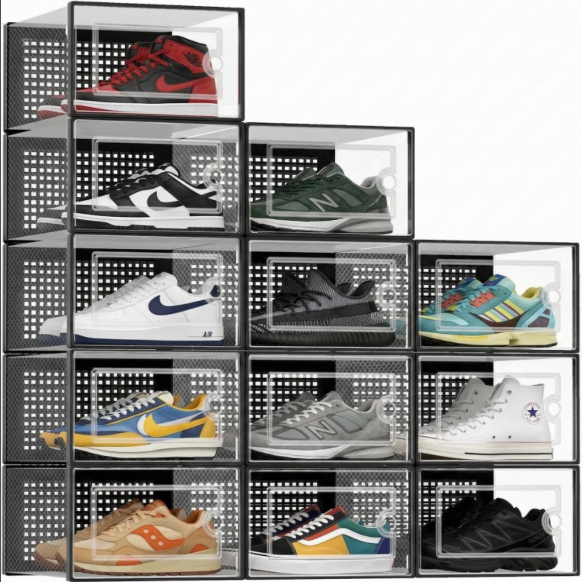12 Pack Clear Plastic Shoe Sto - Sneaker Case recension och pris