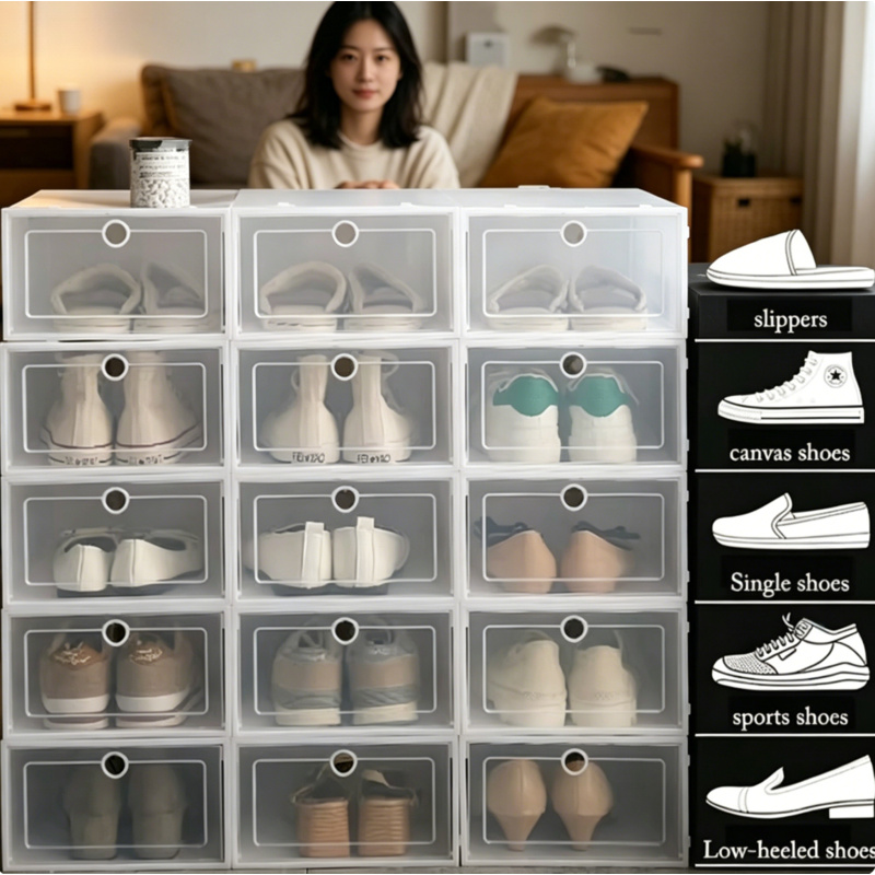 6 Pcs Transparent Shoe Storage - Shoe Box Display recension och pris